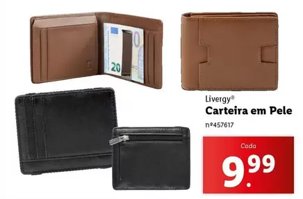 Oferta de Carteira em Pele por 9,99€ em Lidl