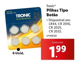 Oferta de Pilhas Tipo Botao por 1,99€ em Lidl