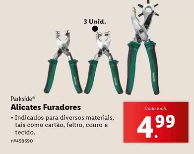 Oferta de Parkside - Alicates Furadores por 4,99€ em Lidl