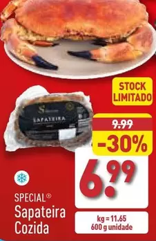 Oferta de Special - Sapateira Cozida por 6,99€ em Aldi