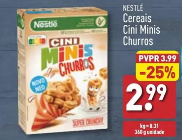 Oferta de Nestle - Cereais Cini Minis Churros por 2,99€ em Aldi