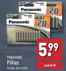 Oferta de Panasonic - Pilhas por 5,99€ em Aldi