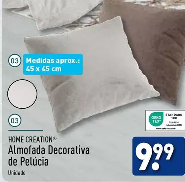 Oferta de Home creation - Almofada Decorativa De Pelucia por 9,99€ em Aldi