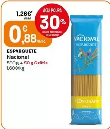 Oferta de Nacional - Esparguete por 0,88€ em Intermarché