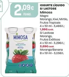 Oferta de Mimosa - Iogurte Líquido S/Lactose por 2,09€ em Intermarché