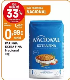 Oferta de Nacional - Farinha Extra Fina por 0,99€ em Intermarché