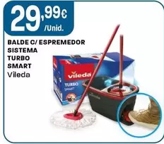 Oferta de Vileda - Balde C/ Espremedor Sistema Turbo Smart por 29,99€ em Intermarché