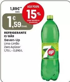 Oferta de Seven Up - Refrigerante C/Gás  por 1,59€ em Intermarché