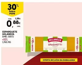 Oferta de Milaneza - Esparguete EMB.500 por 0,88€ em Continente