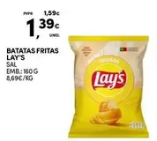 Oferta de Lay's - Batatas Fritas por 1,39€ em Continente