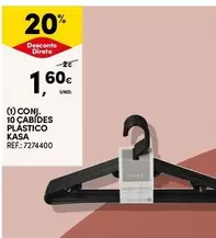 Oferta de Kasa - Coni, 10 Cabides Plastico por 1,6€ em Continente