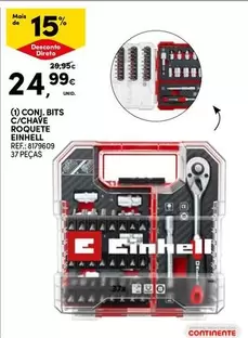 Oferta de Einhell - Conj. Bits C/chave Roquete por 24,99€ em Continente