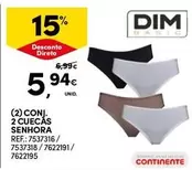 Oferta de Dim - Conj. 2 Cuecas Senhora por 5,94€ em Continente