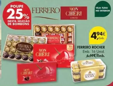 Oferta de Ferrero Rocher - Emb. 16 O Unid. por 4,94€ em Pingo Doce