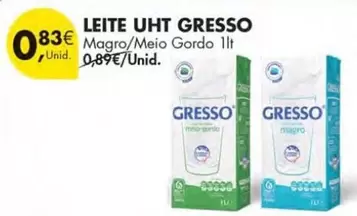 Oferta de Gresso -  Leite Uht por 0,83€ em Pingo Doce