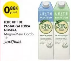 Oferta de Terra Nostra - Leite Uht De Pastagem por 0,88€ em Pingo Doce