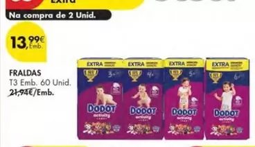 Oferta de Dodot - Fraldas por 13,99€ em Pingo Doce