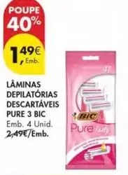 Oferta de BIC - Laminas Depilatórias Descartaveis Pure 3 por 1,49€ em Pingo Doce