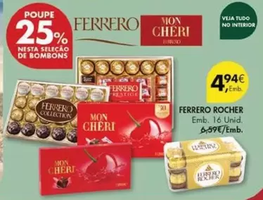 Oferta de Ferrero Rocher - Emb. 16 Unid. por 4,94€ em Pingo Doce