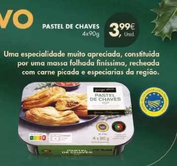 Oferta de .Com - Pastel De Chaves por 3,99€ em Pingo Doce