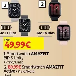 Oferta de Amazfit - Smartwatch Bip 5 Unity Charcoal por 49,99€ em Auchan