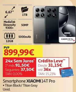 Oferta de Xiaomi - Smartphone Titan Black 12Gb 1T 14T Pro por 899,99€ em Auchan