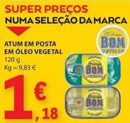 Oferta de Atum Em Posta Em Oleo Vegetal por 1,18€ em E.Leclerc