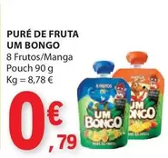 Oferta de Um Bongo - Pure De Fruta por 0,79€ em E.Leclerc