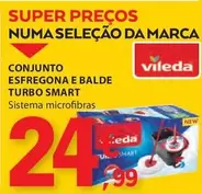 Oferta de Vileda - Conjunto Esfregona E Balde Turbo Smart por 24,99€ em E.Leclerc