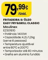 Oferta de Moulinex - Fritadeira S/ Oleo Easy Fry&grill Classic por 79,99€ em Intermarché