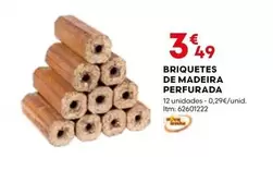 Oferta de Madeira - Briquetes De Madeira Perfurada por 3,49€ em Bricomarché