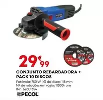 Oferta de Conjunto Rebarbadora + Pack 10 Discos por 29,99€ em Bricomarché