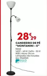 Oferta de Candeiro De Pe "Montanini - E" por 28,29€ em Bricomarché