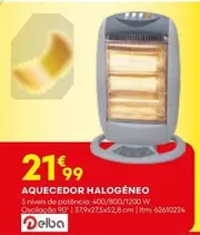 Oferta de Delba - Aquecedor Halogeneo por 21,99€ em Bricomarché