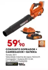 Oferta de Conjunto Soprador + Carregador + Bateria por 59,9€ em Bricomarché