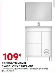 Oferta de Conjunto Móvel + Lavatorio + Espelho por 109€ em Bricomarché