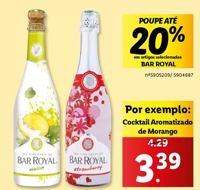 Oferta de Bar Royal - Cocktail Aromatizado De Morango por 3,39€ em Lidl