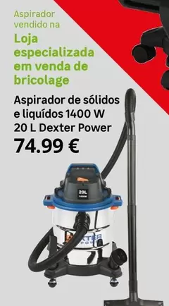 Oferta de Dexter - Aspirador De Sólidos E Líquidos 1400 W 20 L  Power por 74,99€ em Lidl