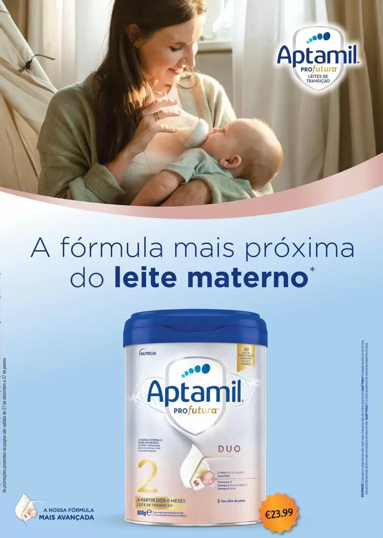 Oferta de Aptamil - A Nossa Formula Mais Avancada por 23,99€ em Auchan