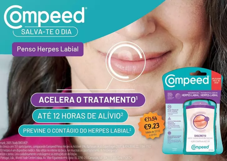 Oferta de Compeed - Penso Herpes Labial por 9,23€ em Auchan