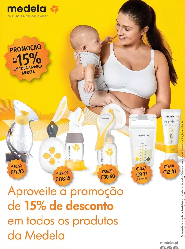 Oferta de Medela - Aproveite A Promocao De 15% De Desconto Em Todos Os Produtos Da Medela por 8,71€ em Auchan