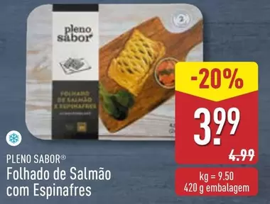 Oferta de Pleno - Folhado De Salmão Com Espinafres por 3,99€ em Aldi