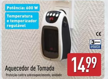 Oferta de Aquecedor De Tomada por 14,99€ em Aldi