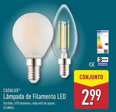 Oferta de Casalux - Lampada De Filamento LED por 2,99€ em Aldi