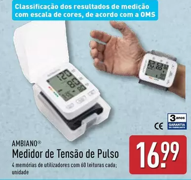 Oferta de Ambiano - Medidor De Tensao De Pulso por 16,99€ em Aldi