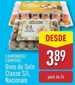 Oferta de Campónios/Campovo - Ovos Do Solo Classe S/L Nacionais por 3,89€ em Aldi