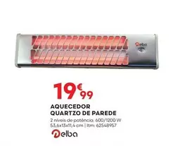 Oferta de Delba - Aquecedor Quartzo De Parede por 19,99€ em Bricomarché