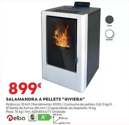 Oferta de A+ - Salamandra A Pellets "riviera" por 899€ em Bricomarché