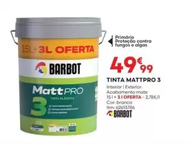 Oferta de Barbot - Tinta Mattpro 3 por 49,99€ em Bricomarché