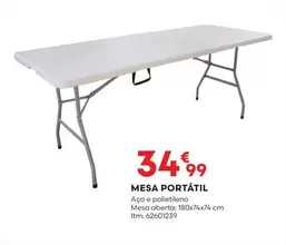 Oferta de Mesa Portatil por 34,99€ em Bricomarché